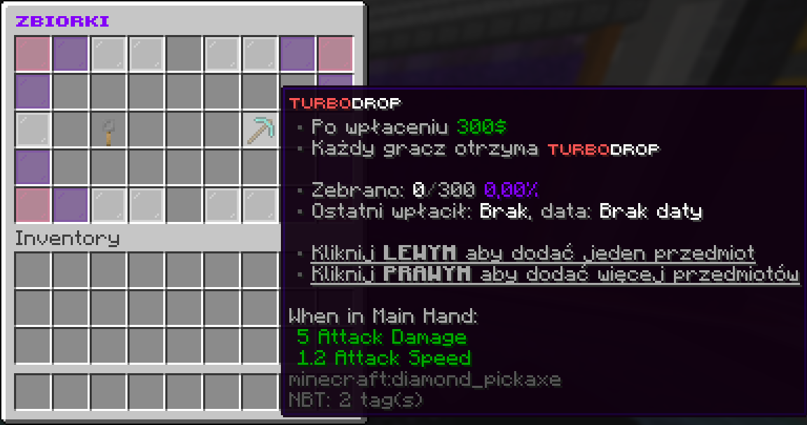 Wygląd interfejsu Zbiórki w Minecraft